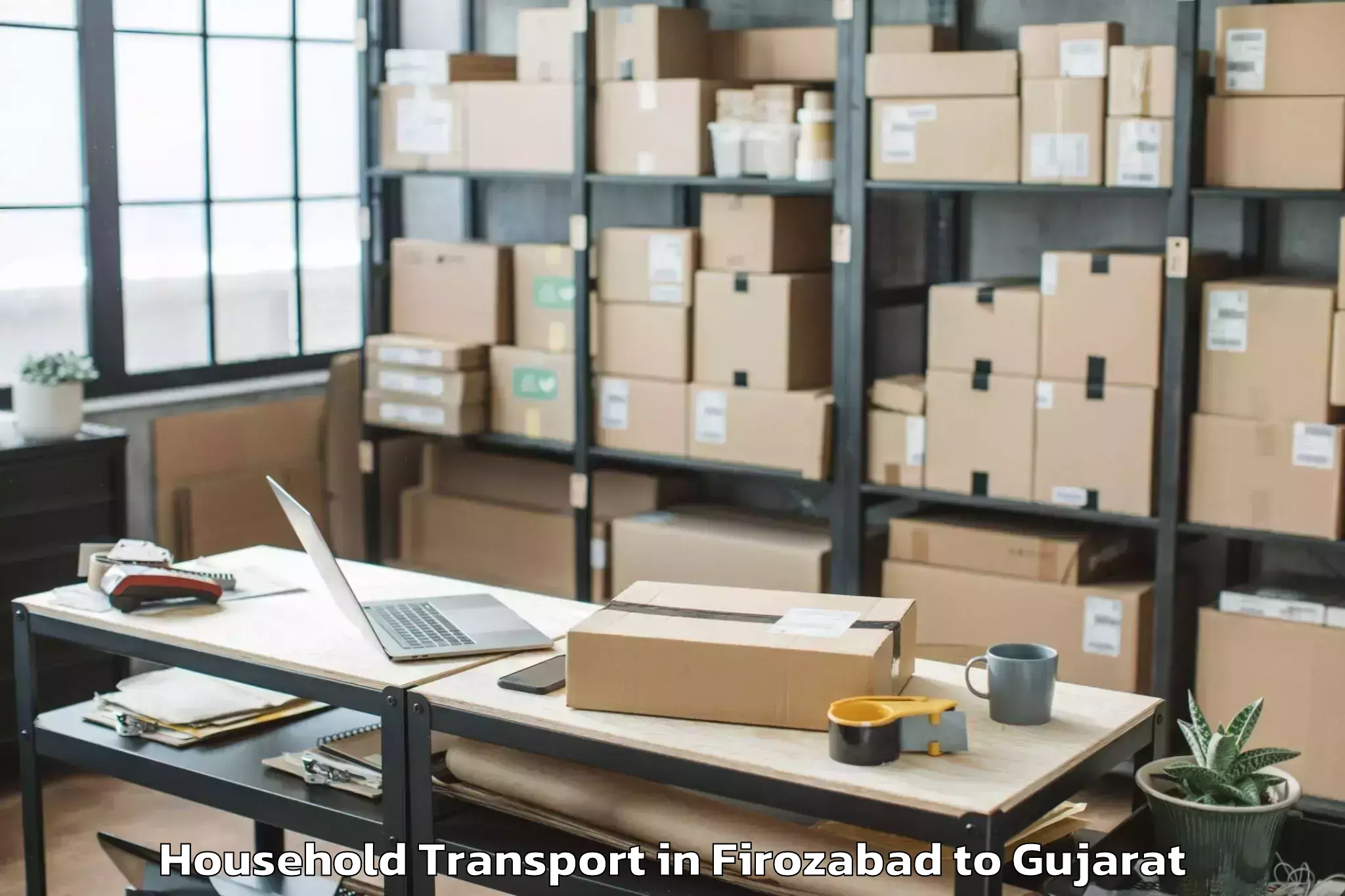 Reliable Firozabad to Becharaji Household Transport